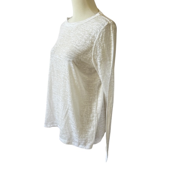 ENZA COSTA BURNOUT TEE LONG SLEEVES CREWNECK CAPSULE CLASSIC CHIC VERSATILE - Picture 4 of 11